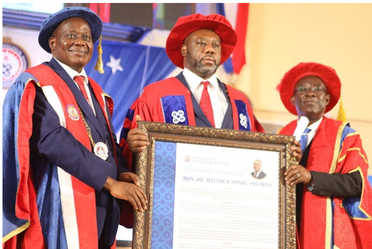 UEW honours Prof. Oquaye, NAPO with honorary Doctorate degrees