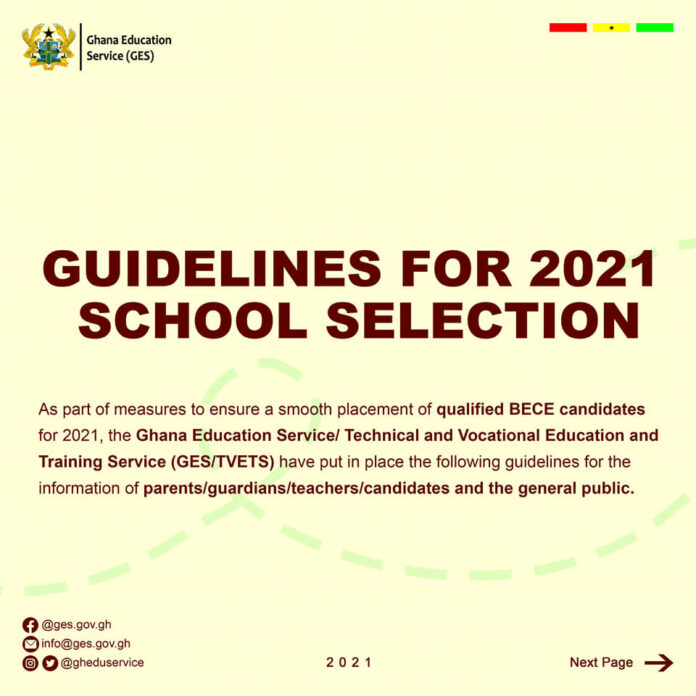 2021 BECE Senior High School Selection Guidelines