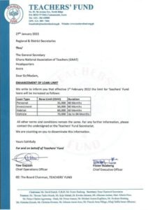 2022: GNAT Teachers' Fund announces new date to increase limit on Loans 1 2022: GNAT Teachers' Fund announces new date to increase limit on Loans | 1