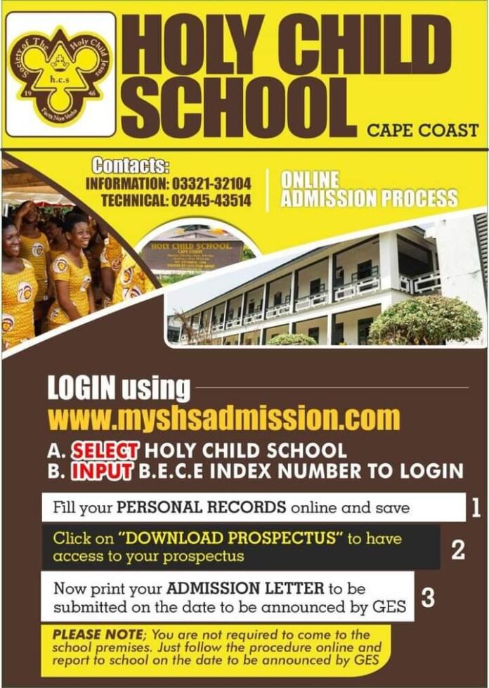 Holy Child School Cape Coast 2022 Online Admission Process
