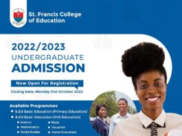 St Francis College of Education opens 2022/23 Academic Year Admissions