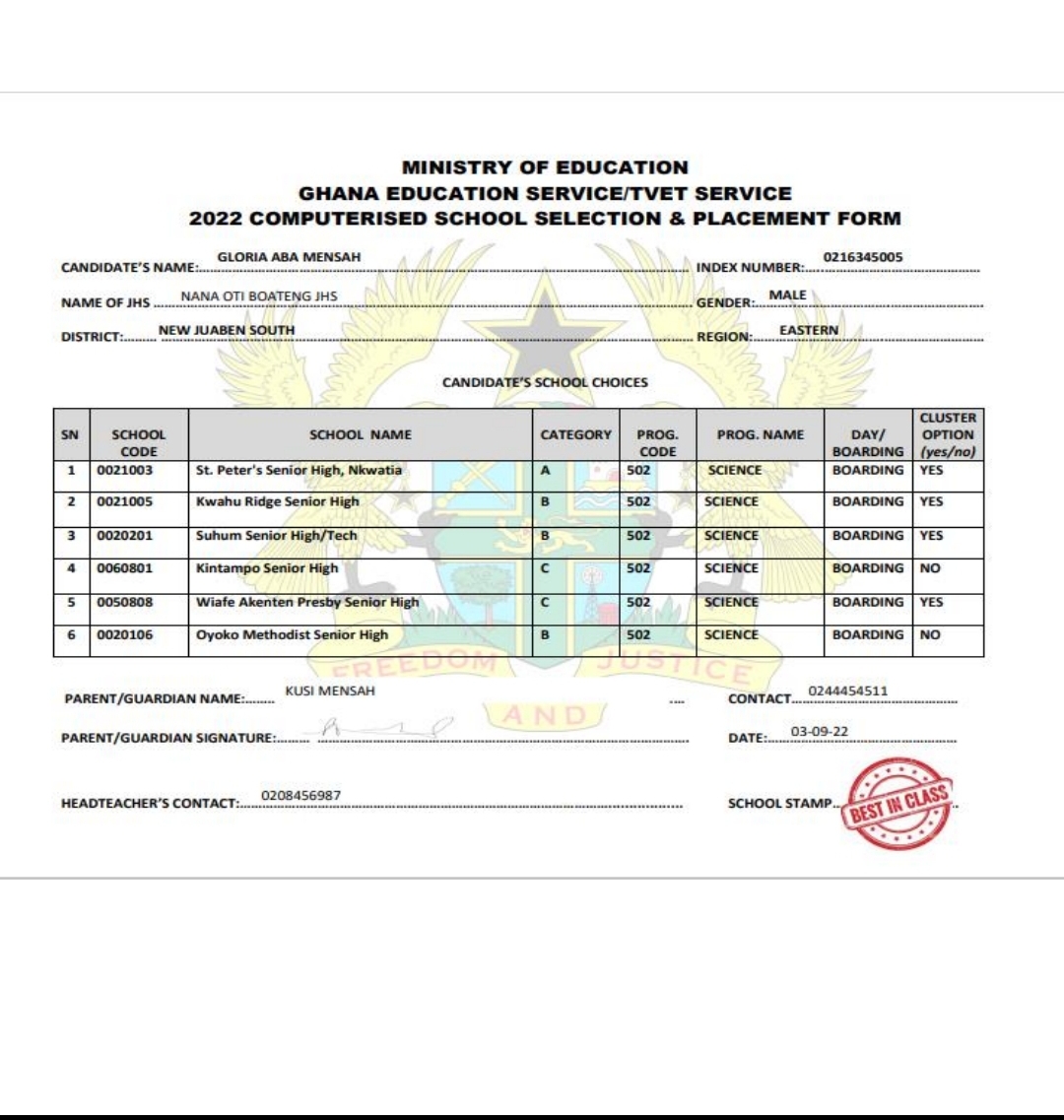 2022 CSSPS School Selection Form
