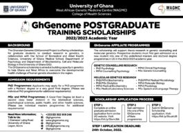 Call for Applications - UG Postgraduate Training Scholarships - Ghanaian Genome Project