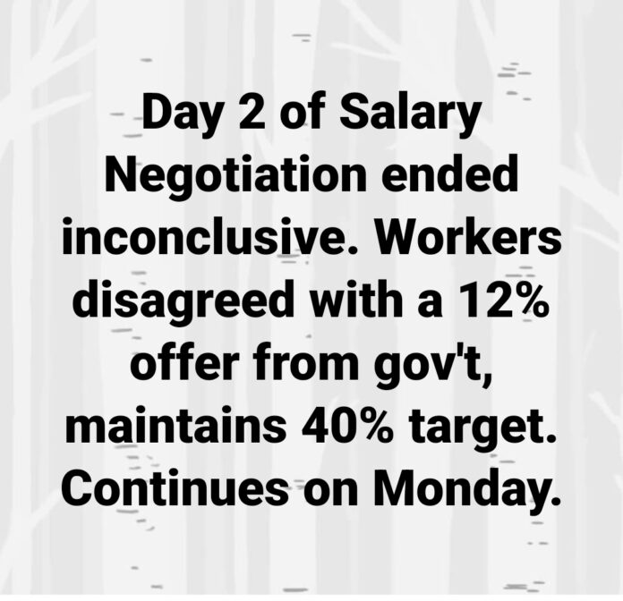 Day 2 of 2023 Base Pay Negotiation: Government proposes a 12% Increment in Salaries