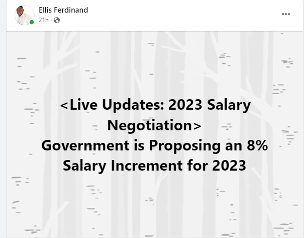 2023 Base Pay Negotiation: Government proposes an 8% Increment in Salaries
