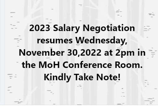 2023 Salary Negotiation resumes today after Workers rejected Govt's 15% offer