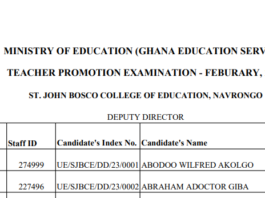 2023 GES Promotion Exams: St John Bosco College Centre DD List