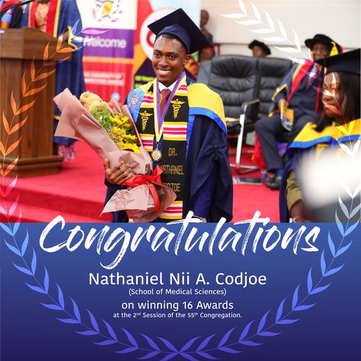 Top List of 16 Awards won by Nathaniel Cudjoe at the UCC 55th Congregation Ceremony
