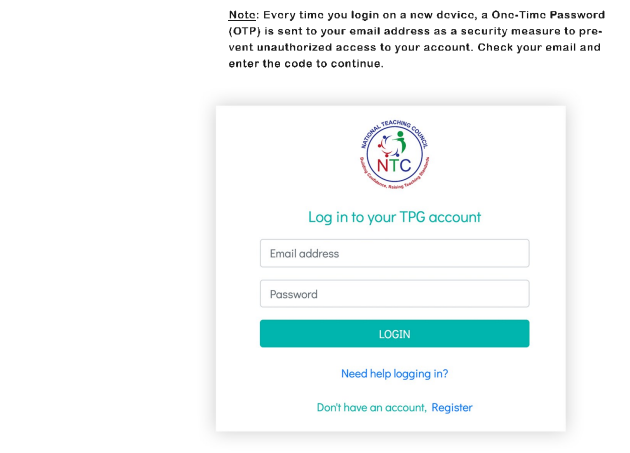 How to login to the NTC Teachers Portal after Successfully creating an Account license