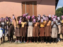 About 100 School Girls Given Reusable Sanitary Pads in the Ada West District