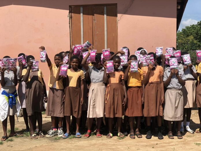 About 100 School Girls Given Reusable Sanitary Pads in the Ada West District