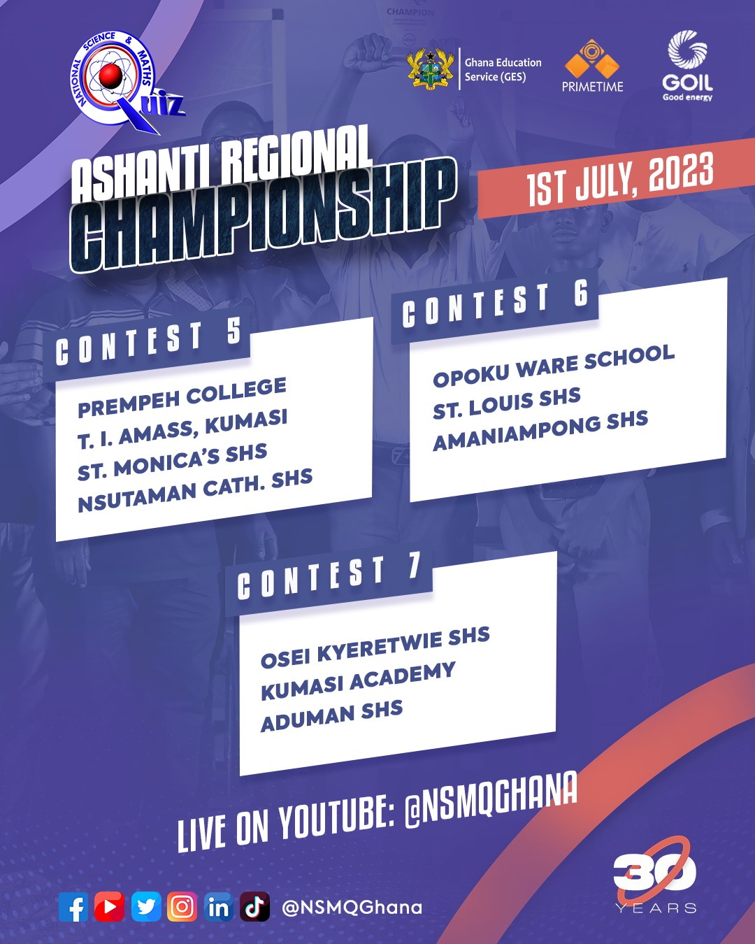 NSMQ 2023: Pairings for the 2023 Ashanti Regional Championship | 1