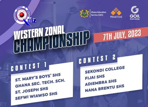 The fixtures for the 2023 Western Zonal NSMQ Championship scheduled for today