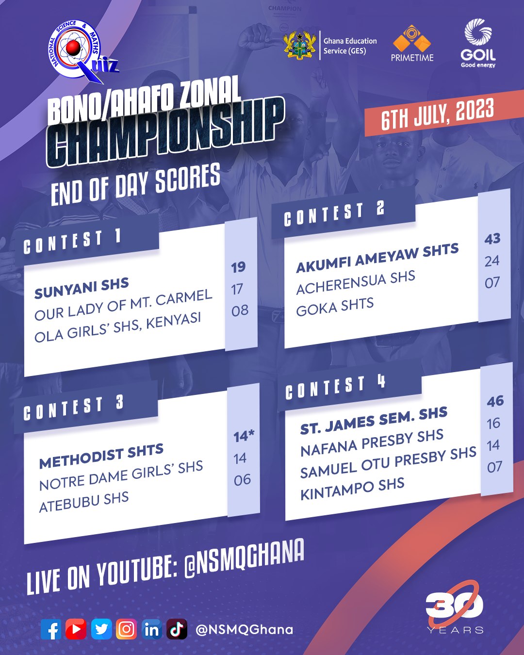 NSMQ 2023: Bono and Ahafo Zone Championship Semi Final Results | 1