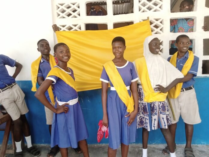 The Yellowcians at the 2024 Debate Competition maiden the "Yellowcians" team, led by principal speaker Patricia Ashalley and supported by Matter Sebugah and Hajia,