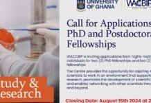 Call for Applications: PhD and Postdoctoral Fellowships at University of Ghana(Fully-funded)