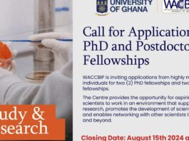 Call for Applications: PhD and Postdoctoral Fellowships at University of Ghana(Fully-funded)