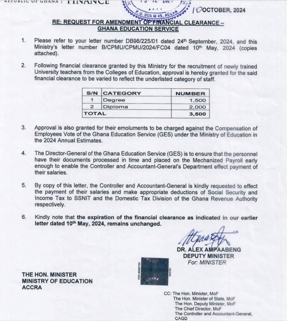 “We Followed the Rules”: Dr. Eric Nkansah Refutes Minister’s Claim Over Teacher Recruitment, Cites Documented Financial Clearance 2 “We Followed the Rules”: Dr. Eric Nkansah Refutes Minister’s Claim Over Teacher Recruitment, Cites Documented Financial Clearance | 2