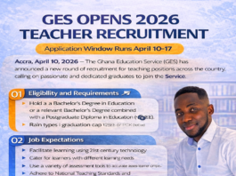 GES Opens 2026 Teacher Recruitment; Application Window Runs April 10–17 GES Opens 2026 Teacher Recruitment; Application Window Runs April 10–17